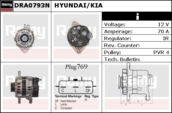 DELCO REMY Ģenerators DRA0793N